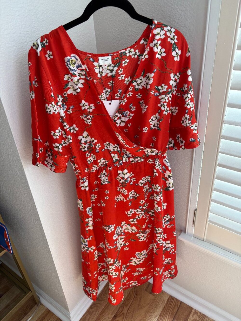 Jacqueline de Yong Red Floral Wrap Dress